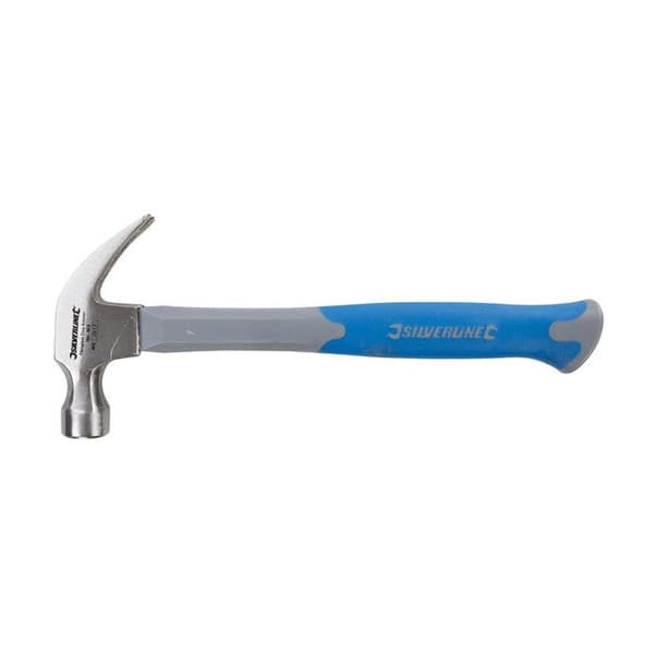 Spikavdragare hammare glasfiberhandtag - SILVERLINE - 450 g - Polerat smidd stålhuvud