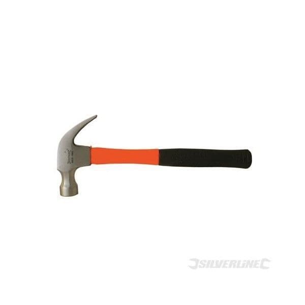 Spikavdragare hammare glasfiberhandtag - SILVERLINE - 450 g - Polerat smidd stålhuvud