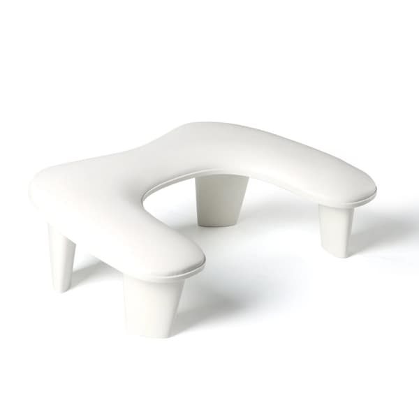 To hænder neglekunst håndpude, ergonomisk U-formet design, vandtæt og skridsikker overflade,HVID