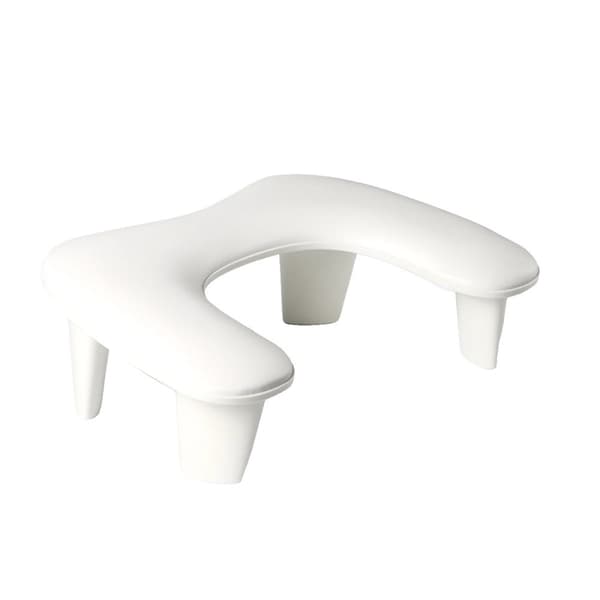 To hænder neglekunst håndpude, ergonomisk U-formet design, vandtæt og skridsikker overflade,HVID