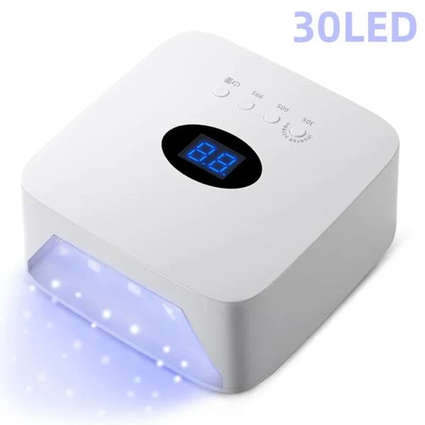 Uppladdningsbar UV LED Nagellampa, 72W Effekt, 5 Timerinställningar,EU-kontakt, S50 Vit