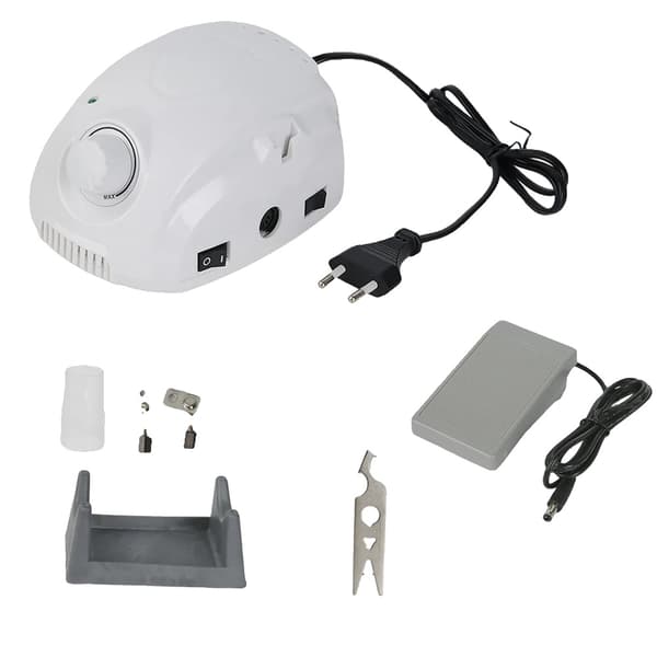 Elektrisk Nagelborre, Justerbar Hastighet upp till 35000 RPM, Ergonomisk Design,EU, VIT