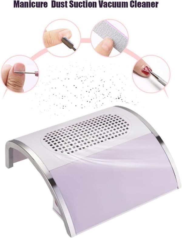 Neglestøvsuger til manicure – effektivt sugesystem og støvopsamler, 25,8x24x10cm