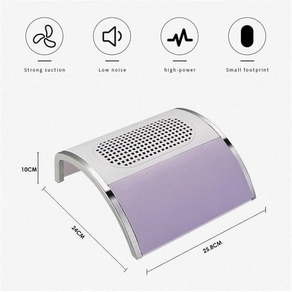 Neglestøvsuger til manicure – effektivt sugesystem og støvopsamler, 25,8x24x10cm