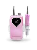 Miniatyrbillede 2 af 2: Bærbar neglefræser, 35000 RPM, trådløs, letvægtsplastik,pink