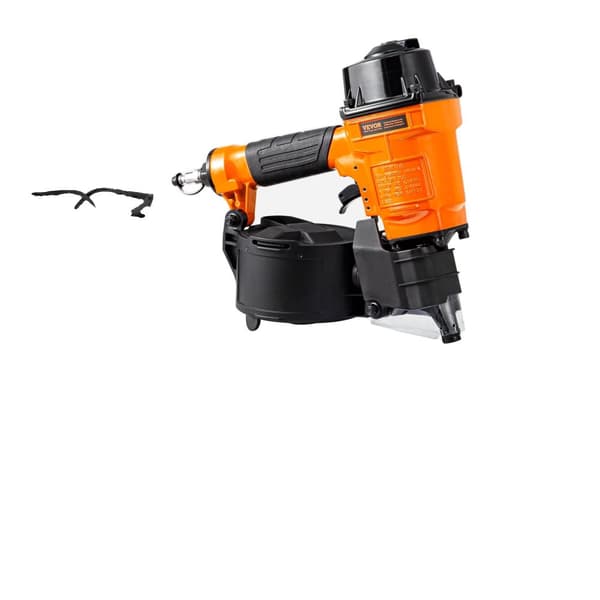 VEVOR Ilmapneumaattinen Laudoitusnaulain, 70-120 PSI Työpaine, Yhteensopiva Langallisille Rullanauloille,CN55