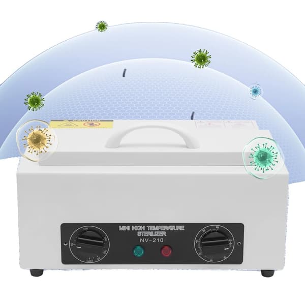 Nagelverktygsterilisator, kompakt och bärbar, 800W effekt, 360° handtagsrotation