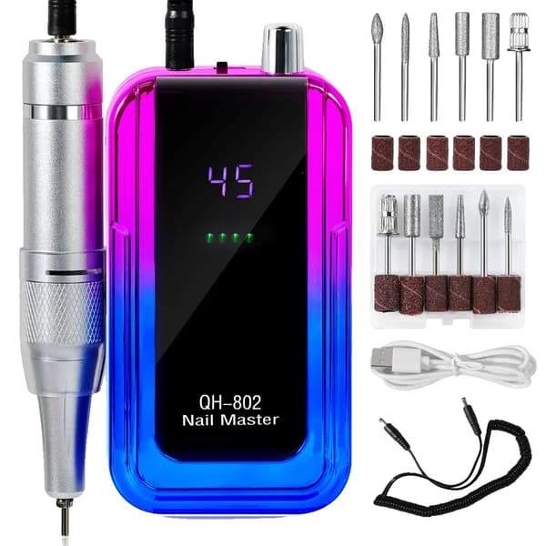 Kynsivälinekone, 45000RPM säädettävä nopeus, 2400mAh akku, 10 tuntia käyttöaikaa,Sininen