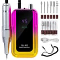 Miniatyrbillede 1 af 2: Nail Drill Maskine, 45000RPM Variabel Hastighed, 2400mAh Batteri, 10 Timers Arbejdstid,Guld