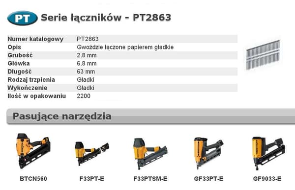 BOSTITCH SØM PT 33` 2,8 x 63mm 2200 stk.