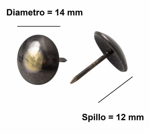 Spik - Ipea spets - BS0801614 - Set med 500 metallklädselspikar för fåtölj - Brons och guld - 14 x 12 mm