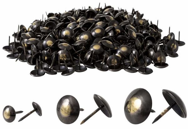 Spik - Ipea spets - BS0801614 - Set med 500 metallklädselspikar för fåtölj - Brons och guld - 14 x 12 mm