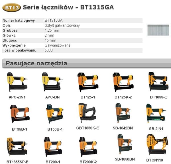 BOSTITCH PINS BT13 15mm 5000 stk.