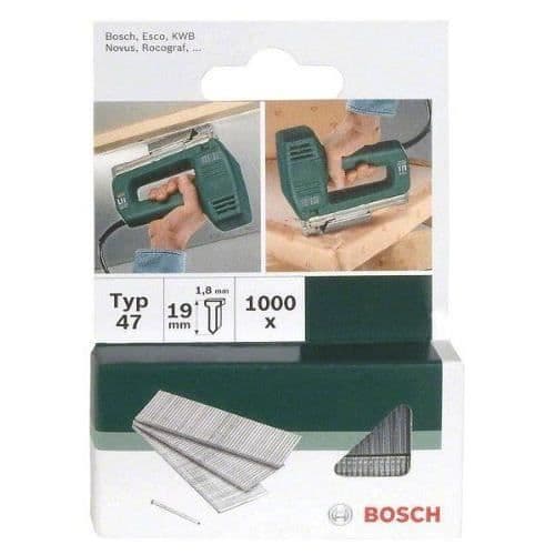 Bosch 2609255810 Set med 1000 häftspik Typ 47 Längd 19 Huvud Bredd 1,8 mm Tjocklek 1,27