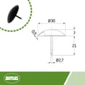 Miniatyrbild 5 av 6: Dekorativ klämma - AMIG - 10655 - Stål - Svart - 30 mm