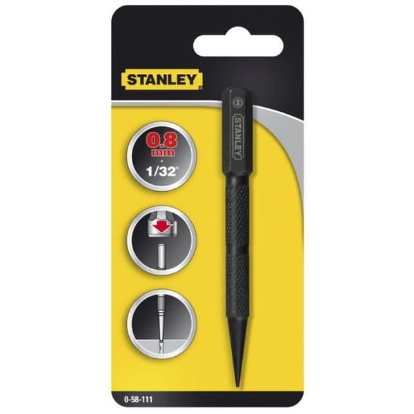 Stanley Nail Punch - 4" - 0,8 mm - Härdat stål - Tandat handtag - Fyrkantigt huvud