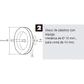 Miniatyrbild 3 av 4: Slutarvinsch i plast med metallspets 120x40 mm. 14 mm band