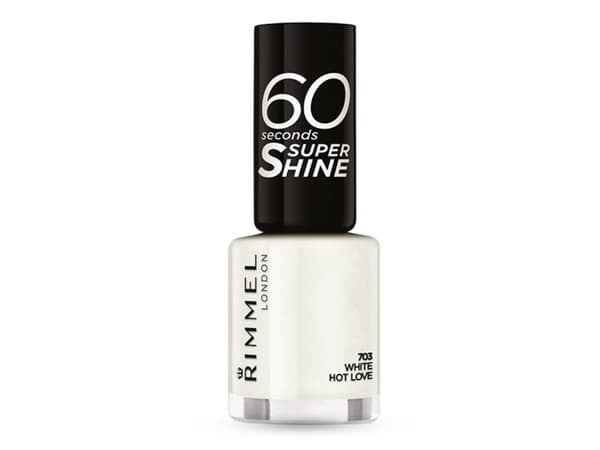Rimmel 60 Seconds Super Shine Nail Polish, 703 White Hot Love, Butyl Acetate, Ethyl Acetate, Nitrocellulose, Acetyl Tributyl Citrate, Isopropyl Alcoh