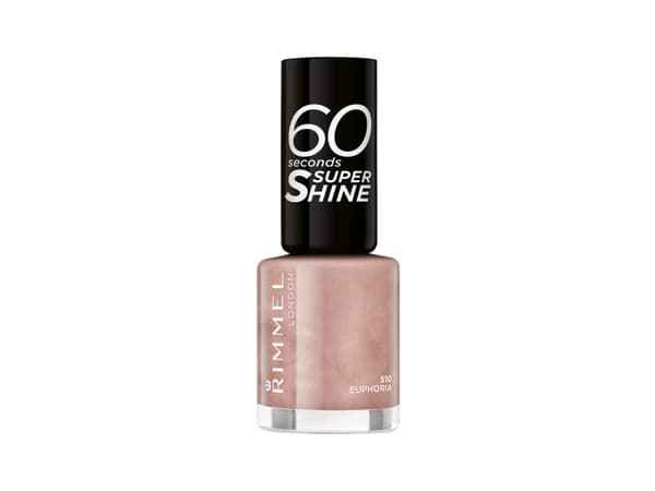 Rimmel 60 Seconds Super Shine Nail Polish - 8 ml, Euphoria nude/shimmer
