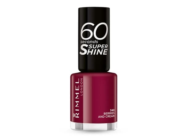 Rimmel 60 Seconds Super Shine, Bordeaux, Berries And Cream, Färgande, 1 styck, Glansigt, Flaska