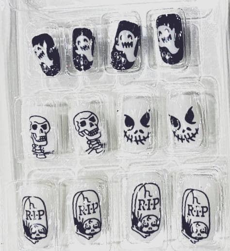 Loose nails with halloween theme ghost skeleton skull tombstone