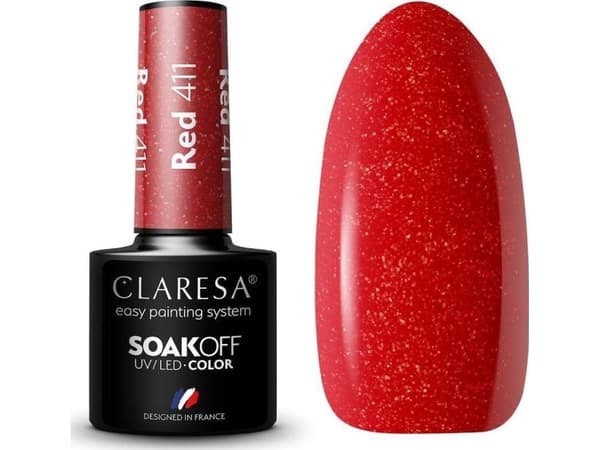 Claresa Claresa Soak Off UV/LED Red hybrid varnish 411 5g |