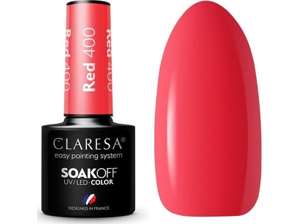 CLARESA_Soak Off UV/LED Red Hybrid Varnish 400 5g