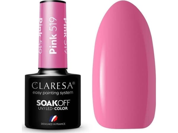 CLARESA_Soak Off UV/LED Pink hybrid varnish 519 5g