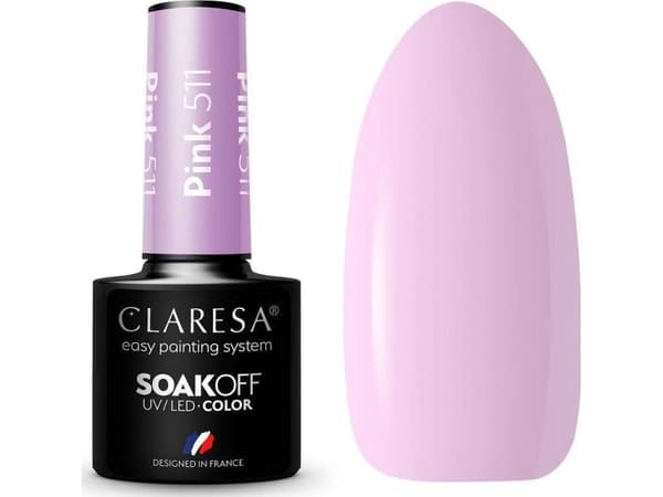 CLARESA_Soak Off UV/LED Pink hybrid varnish 511 5g