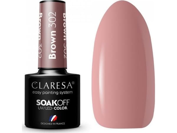 CLARESA_Soak Off UV/LED Brown hybrid varnish 302 5g