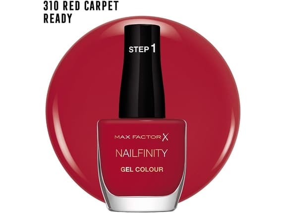 Max Factor Nailfinity Gel Colour, Rød, Red Carpet, Farging, 1 stykker, Gloss, Flaske