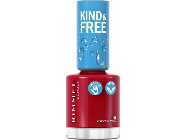 Rimmel Kind & Free, Röd, Poppy Pop Red, Färgande, 1 styck, Glansigt, Flaska