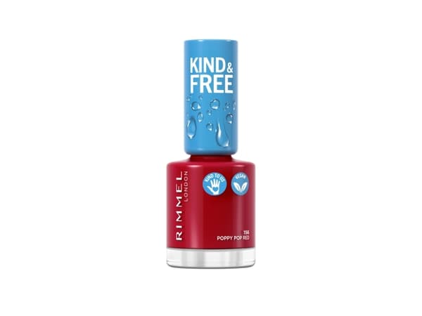 Rimmel Kind & Free, Röd, Poppy Pop Red, Färgande, 1 styck, Glansigt, Flaska