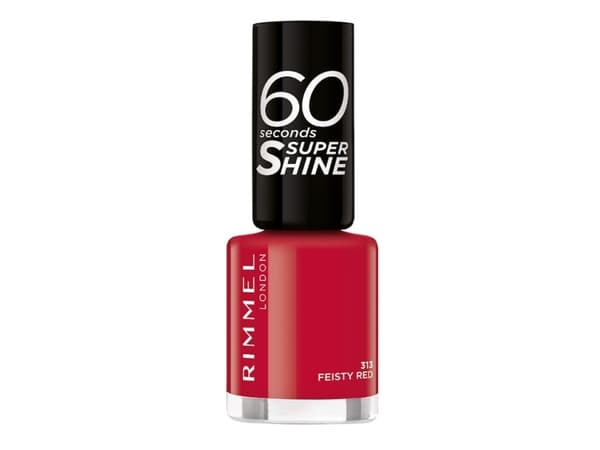 Rimmel 60 Seconds Super Shine, Röd, Feisty Red, Färgande, 1 styck, Glansigt, Flaska