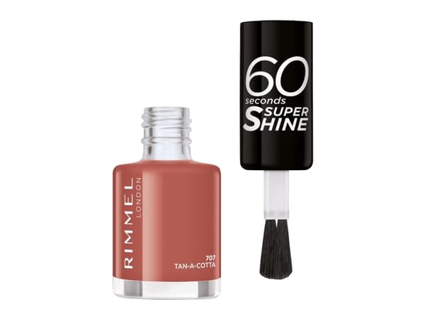 Rimmel 60 seconds Supershine 707 Tan-A-Cotta, Brown, Tan-A-Cotta, Coloring, Ultra gloss, 240 h, BUTYL ACETATE, ETHYL ACETATE, NITROCELLULOSE, ACETYL