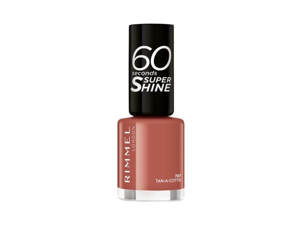 Rimmel 60 seconds Supershine 707 Tan-A-Cotta, Brown, Tan-A-Cotta, Coloring, Ultra gloss, 240 h, BUTYL ACETATE, ETHYL ACETATE, NITROCELLULOSE, ACETYL