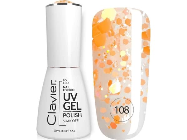 CLAVIER_Luxury Nail Hybrid UV Gel hybridikynsilakka 108 Orangeade 10ml