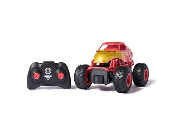 Monster Jam , Marvel Iron Man RC Monster Truck, 1:24 Scale, Kids Toys for Boys and Girls Ages 3 and up, Monster truck, 4 yr(s), Plastic, Black, Gold,