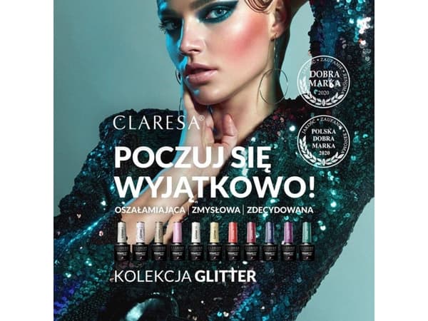 CLARESA_Soak Off UV/LED Hybrid Varnish 16 Glitter 5g