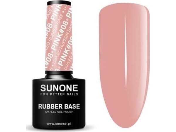 SUNONE_UV/LED Gel Polish Color Rubber Base hybrid varnish Pink 08 5ml