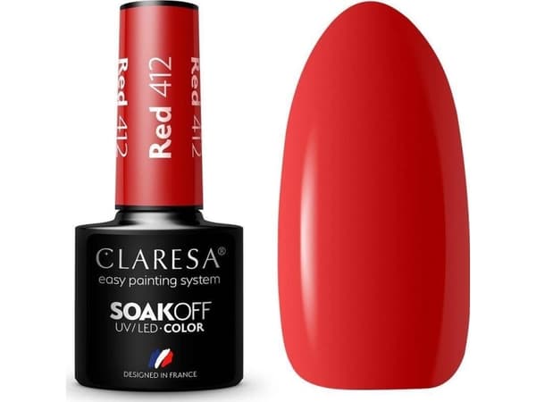 Claresa Claresa Soak Off UV/LED Rød hybridlakk 412 5g