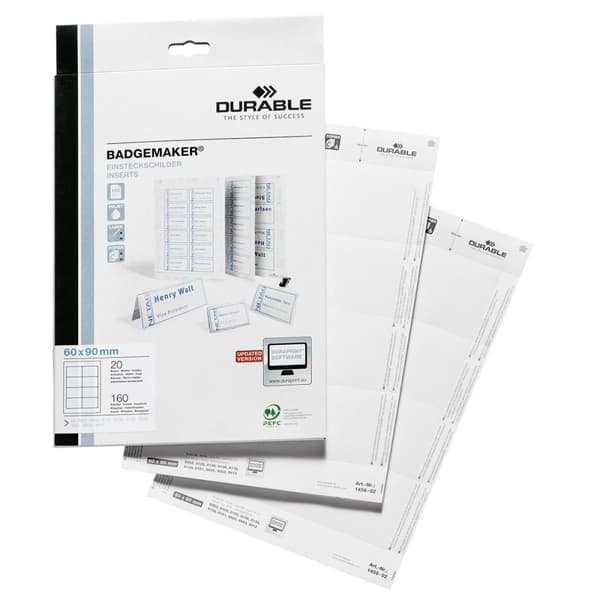 Etiketter DURABLE namnskylt 60x90 20/fp