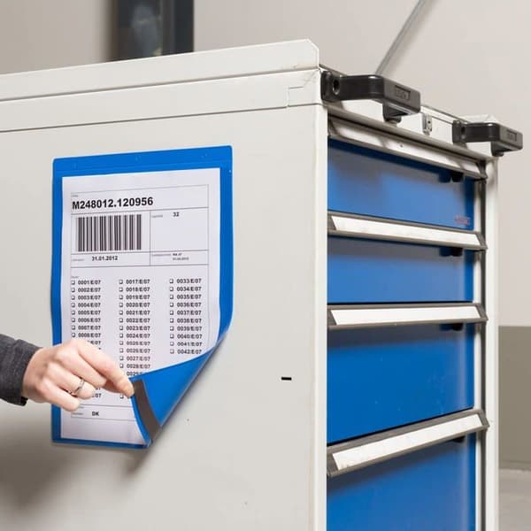 Krog Office Signage Pack med 25 magnetfickor A4 Landscape Blue