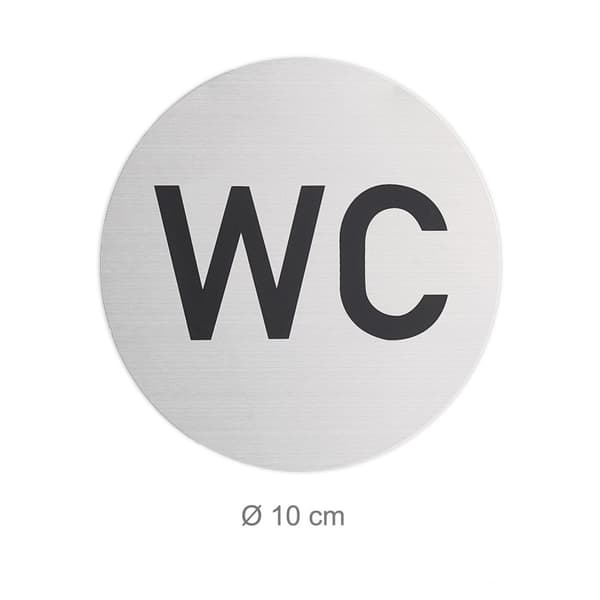sett med 4 selvklebende WC-skilt