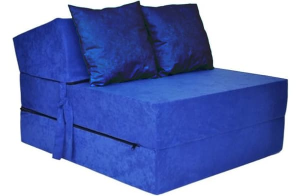Luxury Guest Mattress - Sininen - Retkeilypatja - Matkapatja - Taitettava patja - 200 x 70 x 15 - Tyynyillä