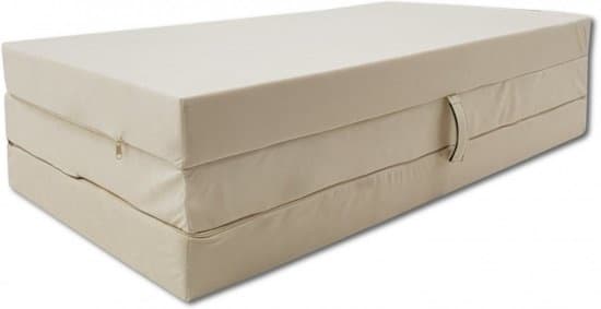Overnattingsmadras - campingmadras - rejsemadras - foldbar madras - 80 x 200 x 10 - cremefarvet