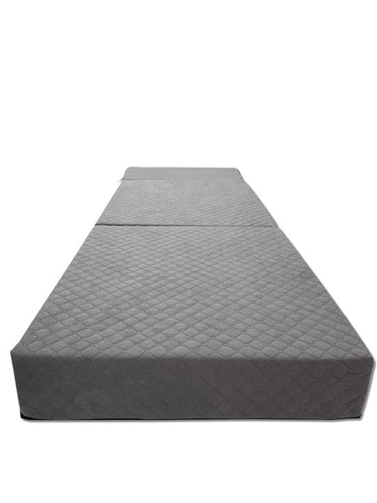 Luksus gæstemadras med pude - grå - campingmadras - sofa - foldbar - 200x70x15 cm