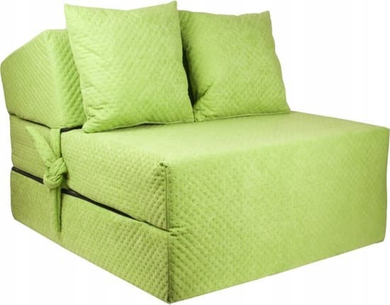 Lyxig gästmadrass - grön - campingmadrass - resmadrass - hopfällbar madrass - 200 x 70 x 15 - med kuddar