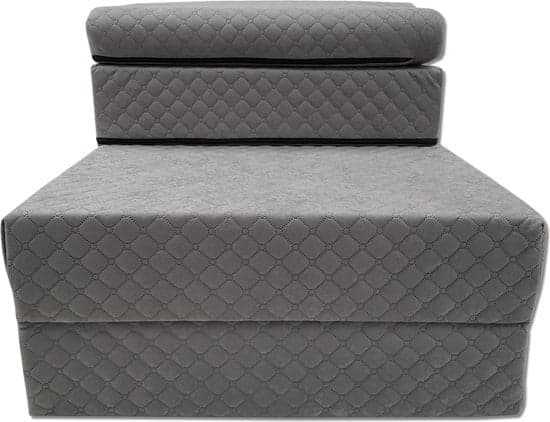 Luksus sammenklappelig sovesofa - Grå, 200x70x15 cm, Kompakt & Vaskebar betræk, Ideel til små rum