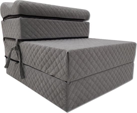 Luksus sammenklappelig sovesofa - Grå, 200x70x15 cm, Kompakt & Vaskebar betræk, Ideel til små rum